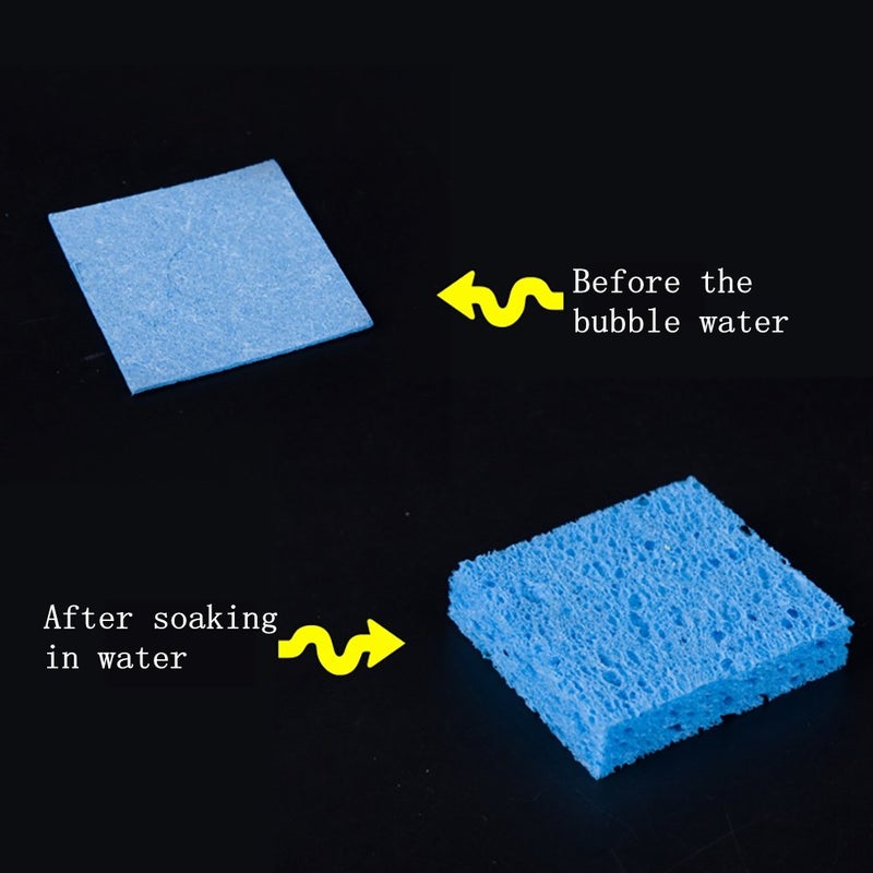 BCQLI 10 Pcs Soldering Iron Special High Temperature Sponge,With Holes 60mm x 60mm x 10mm,Blue - Image 5